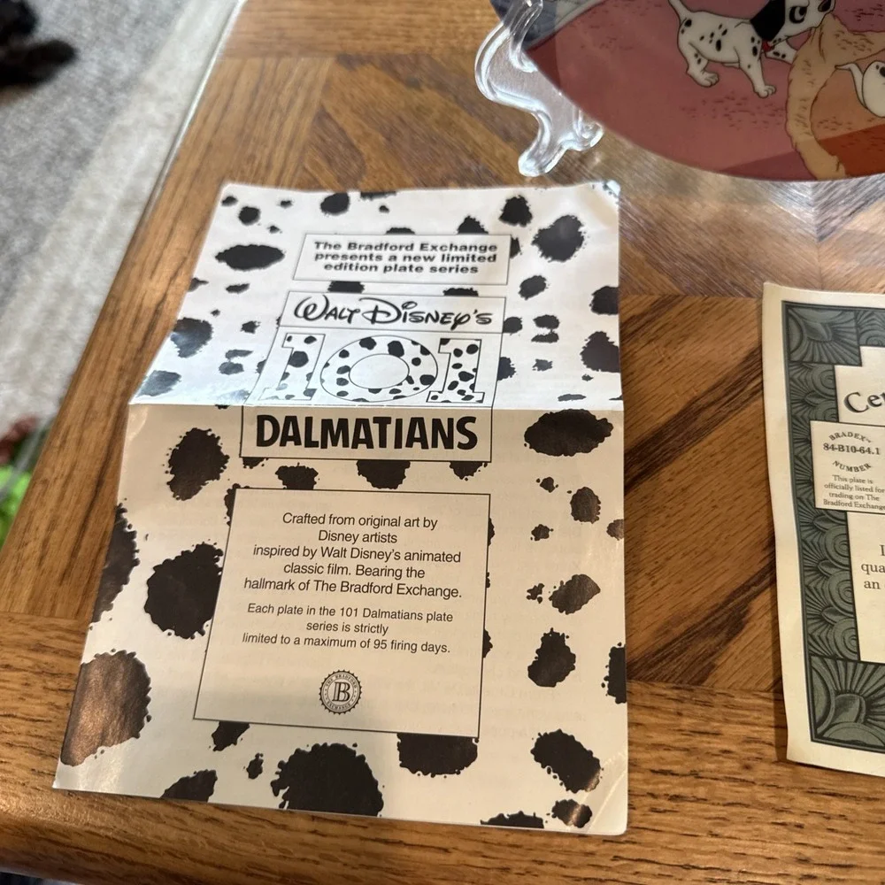 Watch Dogs Plate 101 Dalmatians #1 Walt Disney Movie Film Bradford Exchange COA